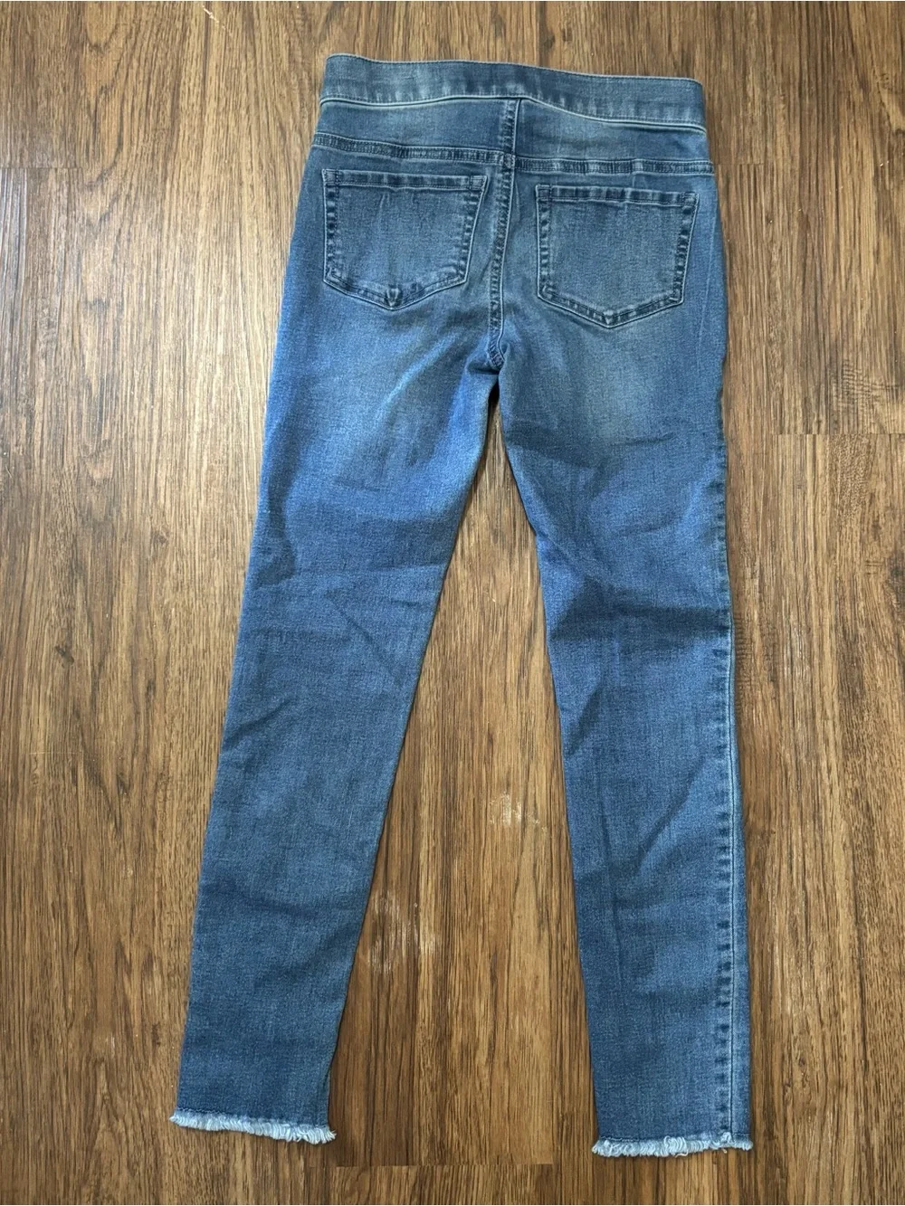 Justice Girls Size 10 Distressed Skinny Jeans Pearl Crochet Mid Rise